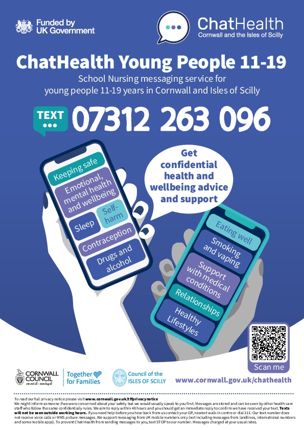 ChatHealth poster young people 11 19