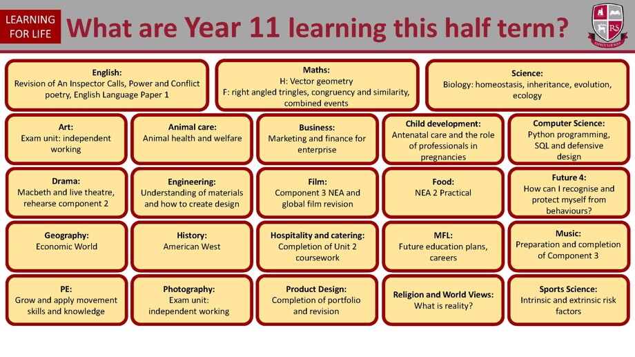 Year 11 curriculum Sp1