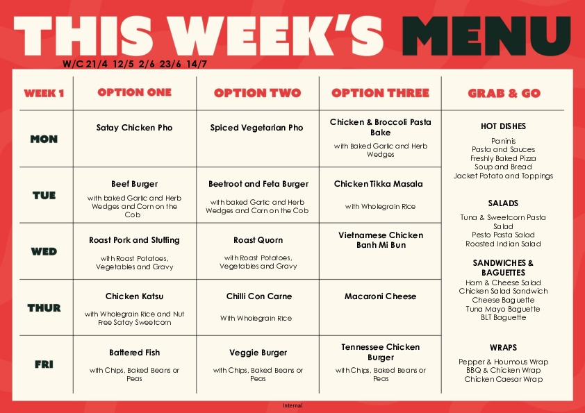 Redruth SS25 Menu