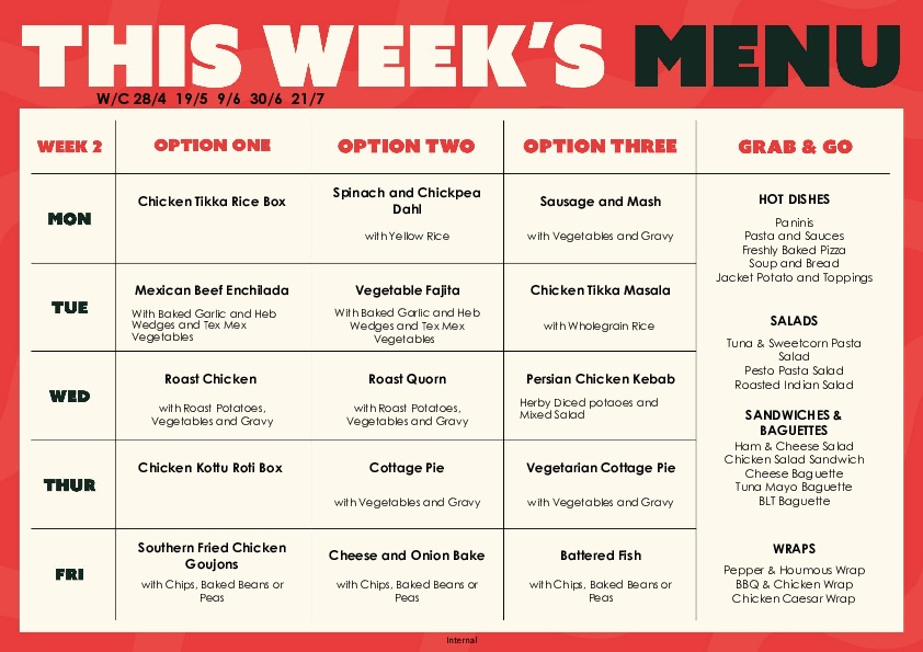 Redruth SS25 2 Menu